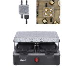 Appareil a raclette + pierre a grill 4 personnes revtement anti - adhsif 600w poignes isolantes