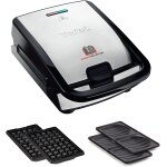 Appareil � sandwich et gaufres 2 - en - 1 noir / inox 700 w