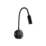 Applique 3w 4000k 285lm edgar noir 40x7x19 cm avec interrupteur, articulable et ajustable