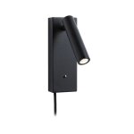 Applique led 3 - step - dim hulda usb c 3000k 130lm 230v 2, 5w gradable noir mat
