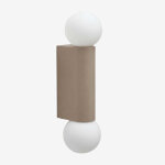 Applique mural avec 2 boules en cristal pour ext�rieur en aluminium irvine moka brown