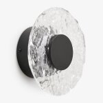 Applique murale �20 cm led en verre et fer lorenzo noir
