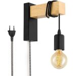 Applique murale en bois  ruder  avec prise et interrupteur : couleur - blanc