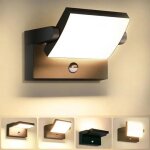 Applique murale ext�rieure 40w avec d�tecteur mouvement, led pivotante 350, 4000lm, ip65, 3000k blanc ...