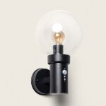 Applique murale ext�rieure acier inoxydable avec d�tecteur pir optic noir