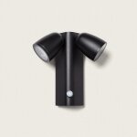 Applique murale ext�rieure aluminium avec d�tecteur de mouvement abel deux spots noir