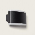 Applique murale ext�rieure led 12w eclairage rectangulaire noire bertol noir