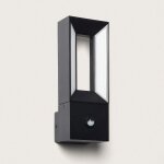 Applique murale ext�rieure led aluminium 2x5w trimel avec d�tecteur de mouvement noir
