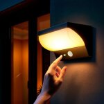 Applique murale ext�rieure solaire led 5w aluminium avec d�tecteur de mouvement goran noir