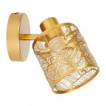 Applique murale - lampe - spot orientable - m�tal - dor� - 10x14, 5 cm - moderne - salon