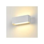 Applique murale led 12w etanche ip65 blanc design moderne eclairage haut - bas blanc chaud 3000k luminaire ...