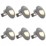 Appliques murales led d extérieur 6 pcs 5 w argenté rond Appliques murales led d extérieur 6 pcs 5 w argenté rond