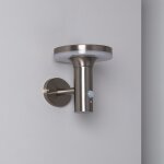 Applique murale led ext�rieure solaire inox helios avec d�tecteur de pr�sence pir blanc neutre 4000k