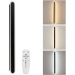 Applique murale led int�rieur 22w, gradation m�moire t�l�commande, design moderne, noir 80cm.