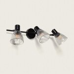 Applique murale m�tal et verre aron 3 spots noir