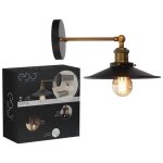 Applique murale satya e27 noir / laiton edo