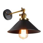 Applique murale vintage industrielle rglable lampe de plafond noir en mtal plafonnier luminaire rtro ...
