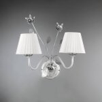 Applique rose, deux abat - jour plisss blancs