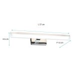 Applique de salle de bain 57 cm chrome (12w 960lm 4000k ip44) - voltman