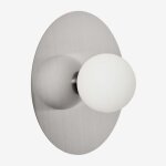 Applique de salle de bain en fer et verre anine gris chrom� Ø30 cm