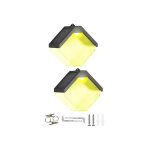 Appliques solaires cubes effet gla�on lot de 2, eclairage ext�rieur etanche ip65, modes blanc chaud et ...