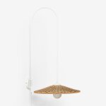 Applique sopant en fer et rotin synth�tique blanc ¿100 cm