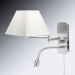 Applique textile hotel avec liseuse led, blanche