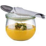 Aps set de 6 verres bocaux weck avec couvercle forme tulipe 580 ml d11h9cm