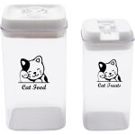 Apt - - boite croquette chat, lot de 2 pot de conteneur croquettes chat pour aliments et friandises pour ...