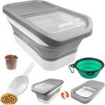 Apt - conteneur croquettes chien gris, boîte croquettes chien avec cuillère tasse a mesurer et gamelle, ... Apt - conteneur croquettes chien gris, boîte croquettes chien avec cuillère tasse a mesurer et gamelle, ...