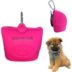 Apt - sac a friandises rose fushia chien en silicone, sac a nourriture pour chien, sac de dressage avec ...