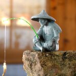 Aquarium jardin assis pche grs vintage ornement aquarium mini pcheur statue asiatique zen dcoration ...