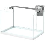 Aquarium en verre 20l - eclairage led, pompe a filtre - blanc