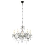 Arabesque lustre a 5 branches a�48cm avec pampilles
