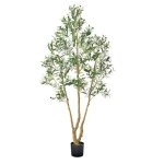 Arbre artificiel 2, 1 m - duoku - plante d�corative en pe avec pot noir - tronc et feuilles r�alistes ...