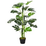 Arbre artificiel plante artificielle monstera h. 100 cm tronc branches lichen feuilles de tortue grand ...