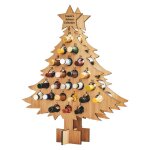 Arbre de nol en bois cratif, porte - bouteille de vin, calendrier de compte a rebours t1, nol 24 jours, ...