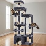 Arbre a chat, 180cm de haut avec base stable, plateforme xl, grande maison pour chat, 2 hamacs, meubles ...