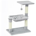 Arbre a chat 3 griffoirs grattoirs sisal naturel plateforme hamac et boule suspendue dim. 50l x 36l x ...