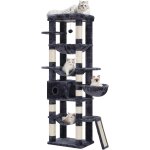 Arbre a chat a plusieurs etages de 175 cm de haut, meuble pour chat avec grandes plateformes, hamac extra ...