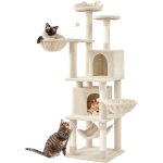 Arbre a chat gant hauteur 175 cm avec 2 plate - formes perchs 2 paniers 2 condos en peluche cordes ...