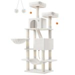 Arbre a chat grande tour de jeux hauteur 168 cm avec 13 griffoirs 1 planche a griffer 2 plate - forme ...