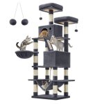 Arbre a chat grande tour de jeux hauteur 168 cm avec 13 griffoirs 1 planche a griffer 2 plate - forme ...