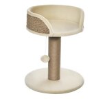 Arbre a chat griffoir 2 niveaux h. 49 cm - poteau sisal, plateforme observation, jeu de boule suspendue ...