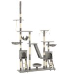 Arbre a chat griffoir grattoir niche jouet animaux peluch� en sisal 230 - 250 cm gris helloshop26 3702046 ...