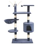 Arbre a chat avec griffoirs en sisal 125 cm bleu fonc