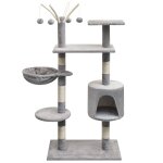 Arbre a chat avec griffoirs en sisal 125 cm gris