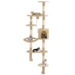 Arbre a chat avec griffoirs en sisal 194 cm beige
