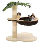 Arbre a chat avec griffoir en sisal 50 cm beige et marron