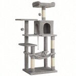 Arbre a chat hamac, tour de jeux 143 cm, gris clair Arbre a chat hamac, tour de jeux 143 cm, gris clair